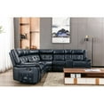 thumbnail image 1 of SIDA PU Leather Reclining Sectional Sofa Set , Grey,Dark Blue - 40.5*109.85*35.6 Blue, 1 of 5