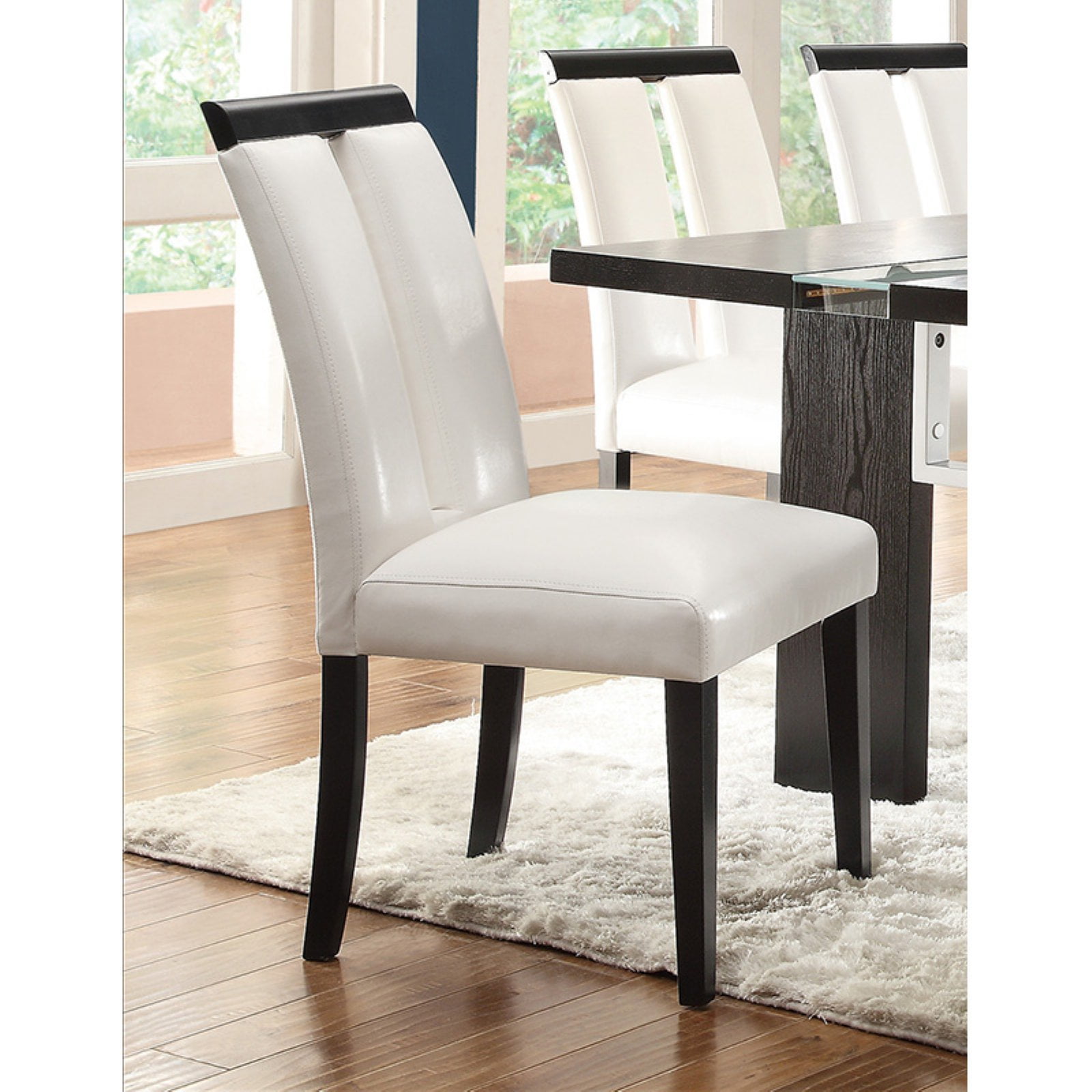 Kenneth Contemporary White Vinyl Dining Chair