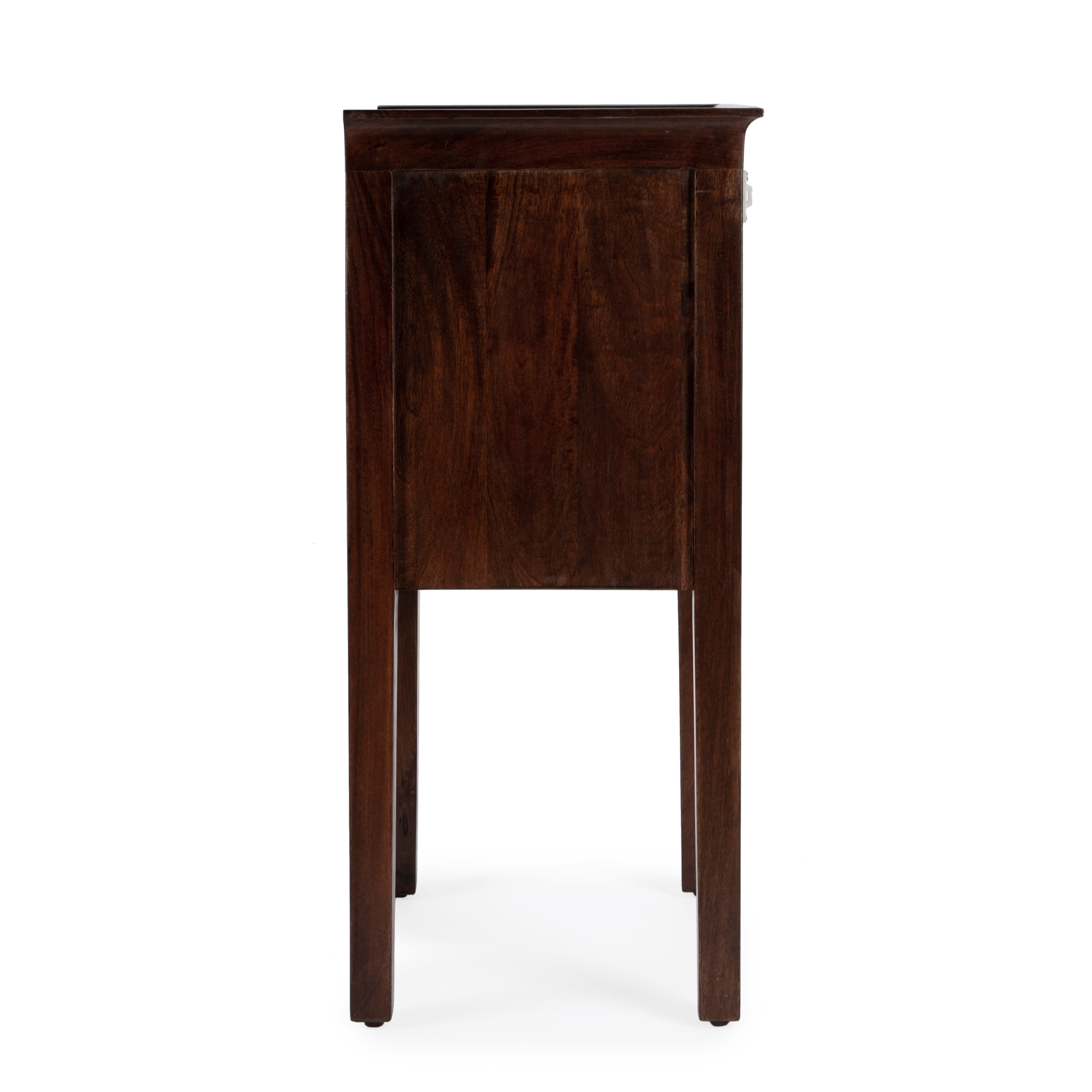 Gabriel Artifacts Finish Mango Wood Side Table with Brass Hardware