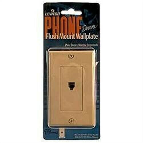 Leviton Modular Surface Mount Phone Jack, Ivory