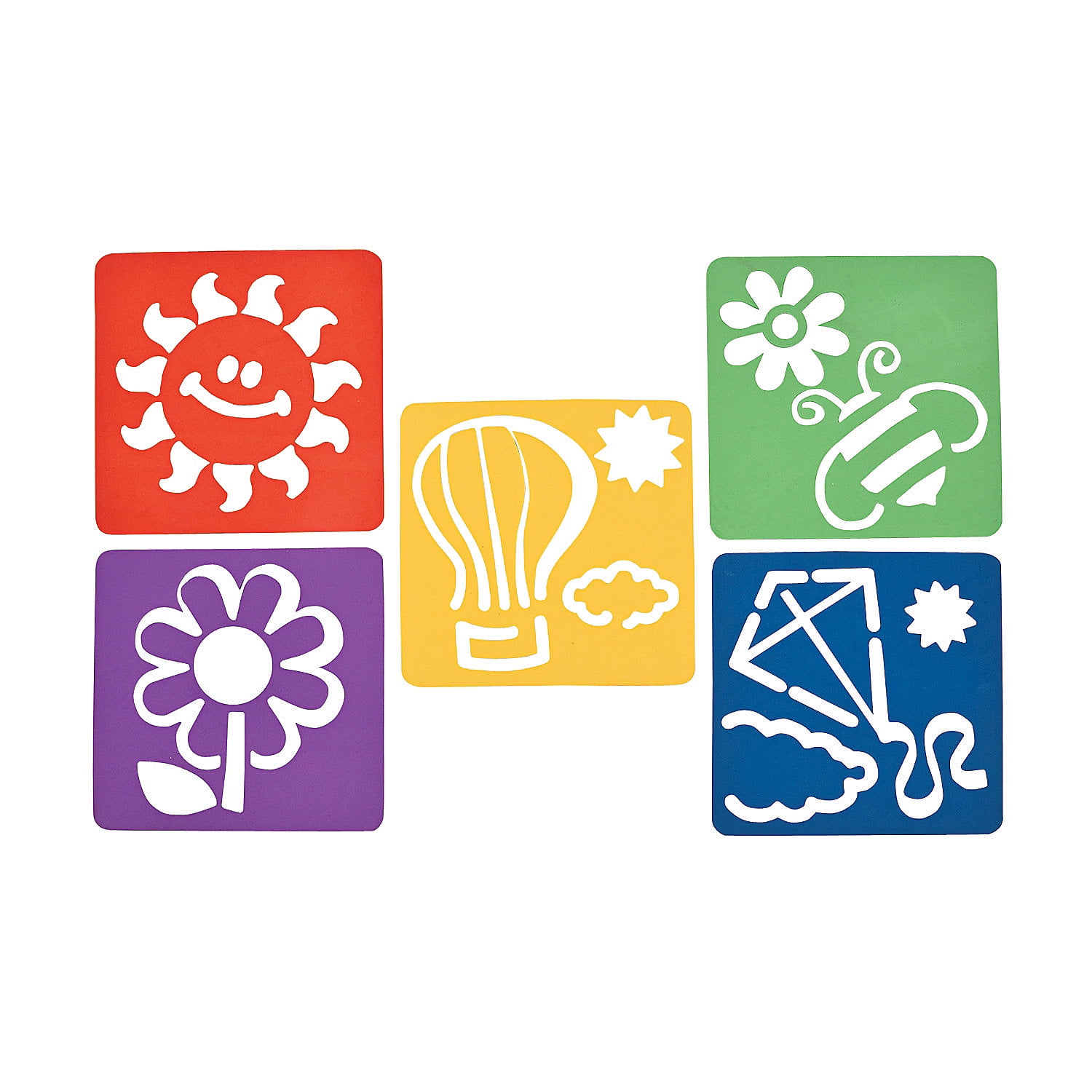 SIDEWALK CHALK STENCILS SHAPES Stationery 6 Pieces