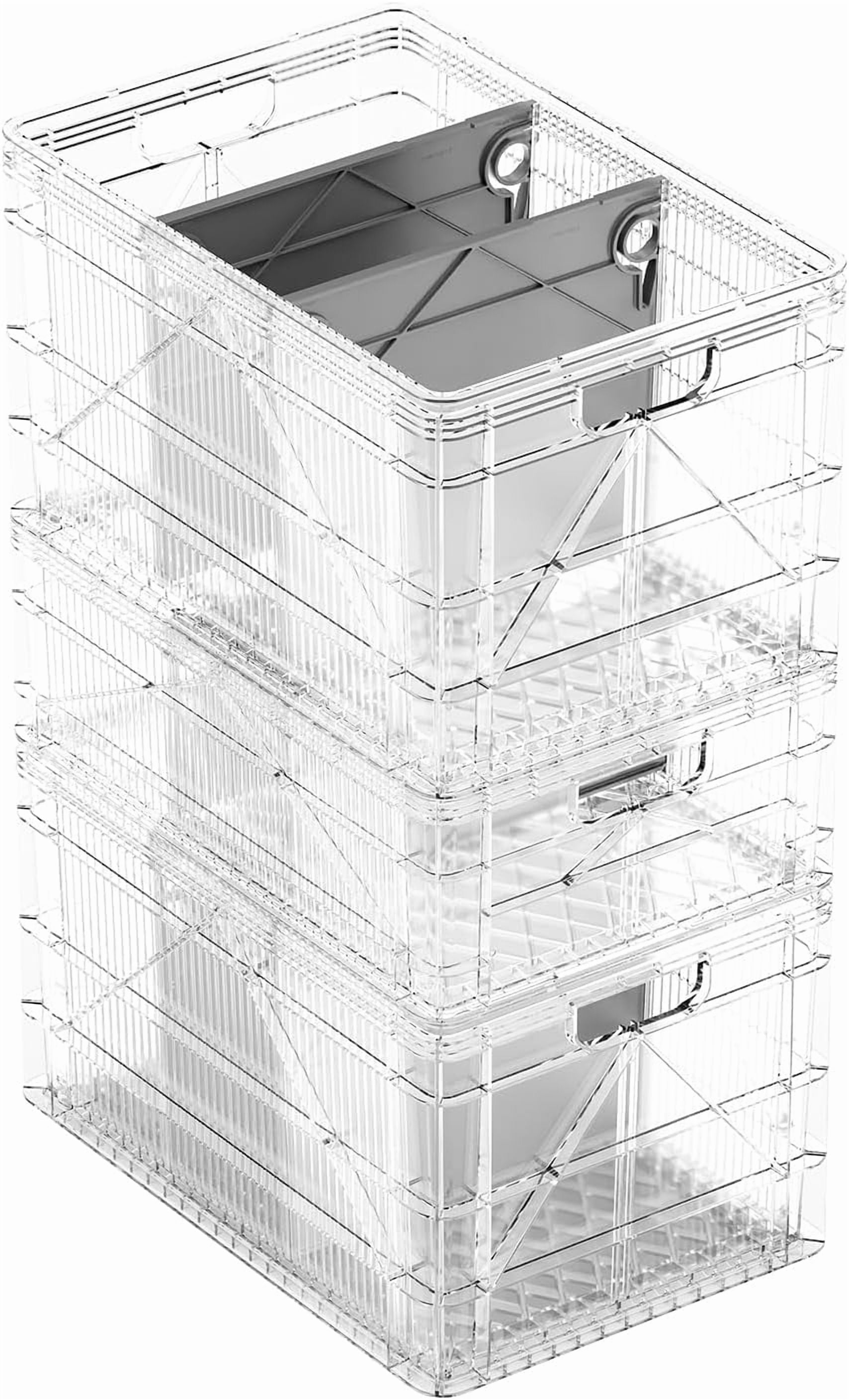 SIDIO Crate Basic Pack - 2 Full-Size & 1 Half-Size Heavy Duty Stackable ...