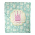 thumbnail image 1 of SIDONKU 50x60 inch Super Soft Throw Blanket Pink Prince Princess Little Party Baby Badge Greeting Fairy Home Decorative Flannel Plush Blanket, 1 of 1