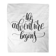 thumbnail image 1 of SIDONKU 58x80 inch Super Soft Throw Blanket The Adventure Begins Positive Inspirational Quote Brush to Wall Modern Home Decorative Flannel Velvet Plush Blanket, 1 of 1