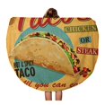 thumbnail image 1 of SIDONKU 60 inch Round Beach Towel Blanket Aged Vintage Tacos Metal Sign Beef Cheese Chili Cook Travel Circle Circular Towels Mat Tapestry Beach Throw, 1 of 2