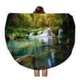 thumbnail image 1 of SIDONKU 60 inch Round Beach Towel Blanket Green Deep Forest Waterfall National Park Island of Siquijor Travel Circle Circular Towels Mat Tapestry Beach Throw, 1 of 2