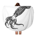 thumbnail image 1 of SIDONKU 60 inch Round Beach Towel Blanket Large Squid Kraken The Inhabitant of Ocean Glubokokvodny Monster Travel Circle Circular Towels Mat Tapestry Beach Throw, 1 of 2