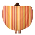 thumbnail image 1 of SIDONKU 60 inch Round Beach Towel Blanket Orange Stripe Bright Striped Pattern Pink White Carnival Circus Travel Circle Circular Towels Mat Tapestry Beach Throw, 1 of 2