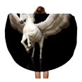 thumbnail image 1 of SIDONKU 60 inch Round Beach Towel Blanket Wing Pegasus Majestic Mythical Greek Winged Horse on 3D Travel Circle Circular Towels Mat Tapestry Beach Throw, 1 of 2