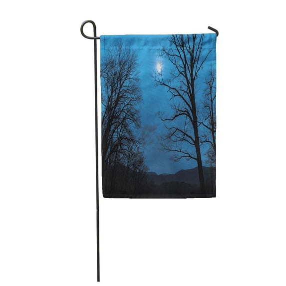 SIDONKU Abstract Landscape Twilight in The Mountain Forest Trees Against Night Cloudy Sky Garden Flag Decorative Flag House Banner 12x18 inch