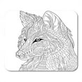thumbnail image 1 of SIDONKU Black Zentangle Cartoon Wolf White Sketch for Adult Antistress Coloring Page Emblem Tattoo with Doodle Mousepad Mouse Pad Mouse Mat 9x10 inch, 1 of 1