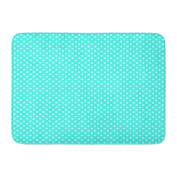 SIDONKU Blue Aqua Polka Dot Pattern Teal Tiny Pin Light Small 1950S Doormat Floor Rug Bath Mat 23.6x15.7 inch