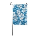 thumbnail image 1 of SIDONKU Blue Flower Hawaiian Pattern Aloha Greek Key Garden Flag Decorative Flag House Banner 28x40 inch, 1 of 1