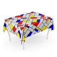thumbnail image 1 of SIDONKU Blue Pattern Colorful Diagonal Geometric Squares Mondrian Red Abstract Tablecloth Table Desk Cover Home Party Decor 60x104 inch, 1 of 1