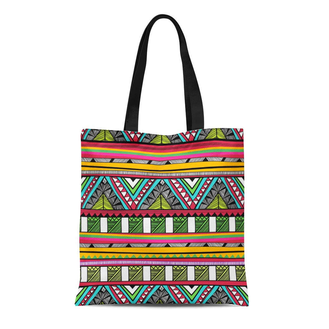 SIDONKU Canvas Tote Bag Colored Artistically Ethnic Pattern Floral Retro  Doodle Zentangle Tribal Durable Reusable Shopping Shoulder Grocery Bag -  Walmart.com