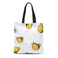 thumbnail image 1 of SIDONKU Canvas Tote Bag Bee Honey Baby Bumblebee Cartoon Cheerful Cute Flying Reusable Shoulder Grocery Shopping Bags Handbag, 1 of 1