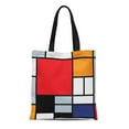 thumbnail image 1 of SIDONKU Canvas Tote Bag Blue Blocks Piet Mondrian Composition Large Red Black Lines Reusable Handbag Shoulder Grocery Shopping Bags, 1 of 1
