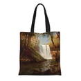 thumbnail image 1 of SIDONKU Canvas Tote Bag Fine Minnehaha Falls Albert Bierstadt Minnesota Landscape Painting Reusable Handbag Shoulder Grocery Shopping Bags, 1 of 1