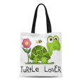 thumbnail image 1 of SIDONKU Canvas Tote Bag Reptiles Turtle Lover Tshirts and Love Turtles Child Childrens Reusable Handbag Shoulder Grocery Shopping Bags, 1 of 1