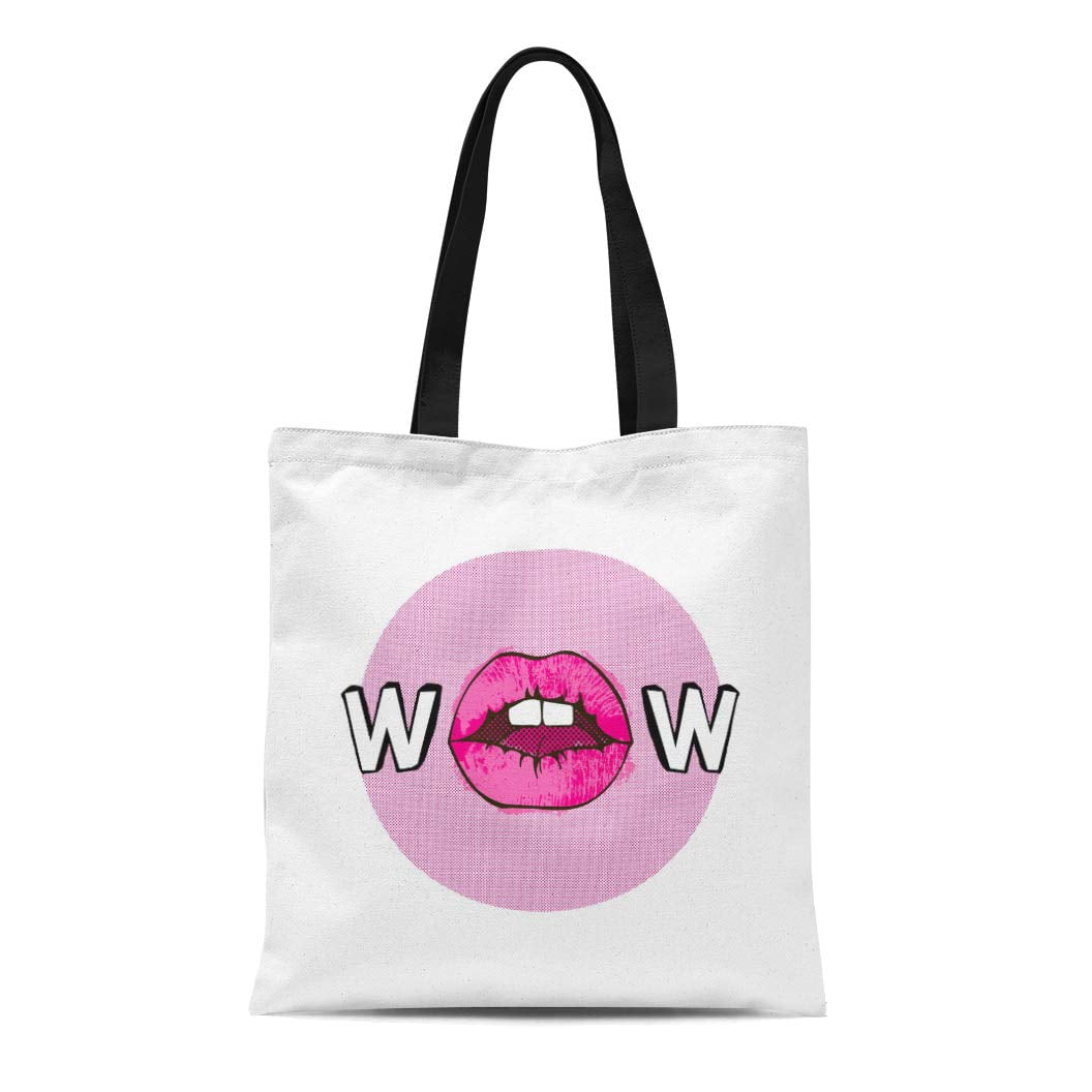 SIDONKU Canvas Tote Bag Silkscreen Pop Sentence Phrase Cool Lyrics