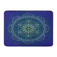 thumbnail image 1 of SIDONKU Colorful Colored Mandala Sacred Geometry Metatron Cube Yantra Lotus Doormat Floor Rug Bath Mat 23.6x15.7 inch, 1 of 1