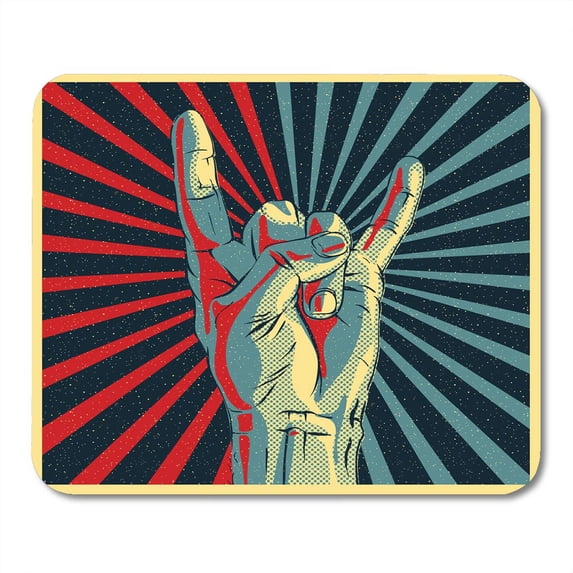 SIDONKU Colorful Music Hand in Rock N Roll Sign Pop Metal Culture Party Heavy Mousepad Mouse Pad Mouse Mat 9x10 inch