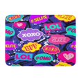 thumbnail image 1 of SIDONKU Colorful Pattern Abstract Pop Comicspeech Bubbles Modern for Girls and Boys LOL XOXO Selfie BFF Graffiti Doormat Floor Rug Bath Mat 23.6x15.7 inch, 1 of 1
