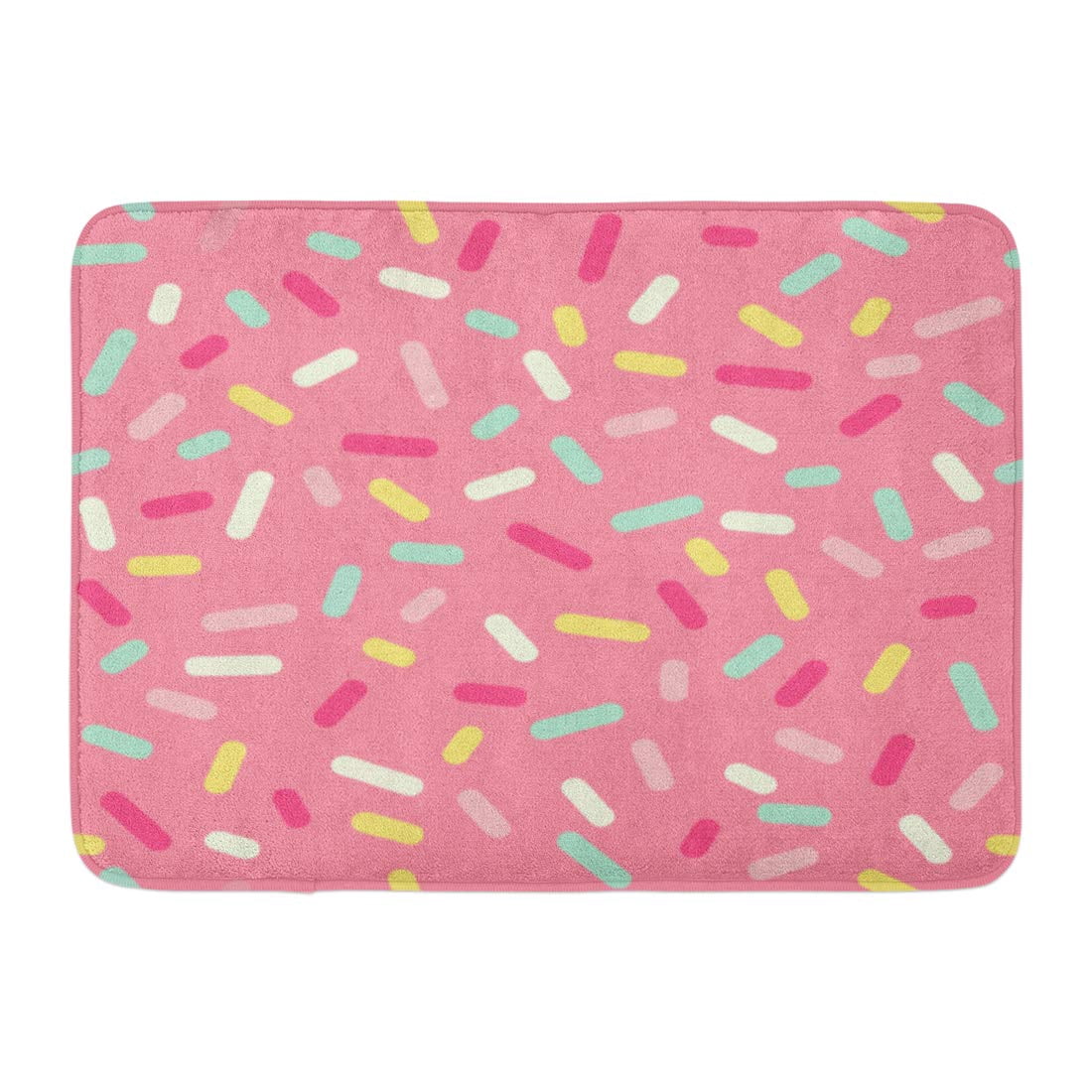 Sprinkles Rug SIDONKU Colorful Pattern Pink Donut Glaze Ice Cream Top Many Sprinkles ...