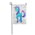 thumbnail image 1 of SIDONKU Colorful Pony Cute Cartoon Blue Unicorn Purple Hair White Fairy Garden Flag Decorative Flag House Banner 12x18 inch, 1 of 1
