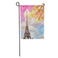 thumbnail image 1 of SIDONKU Eiffel Tower Paris Against Colorful Blue Sunset Sky Blossoming Spring Cherry Tree Vintage Toned Garden Flag Decorative Flag House Banner 12x18 inch, 1 of 2