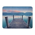 thumbnail image 1 of SIDONKU Empty Footbridge on Lake Near Alp Mountains Autumn Evening Sunset Doormat Floor Rug Bath Mat 30x18 inch, 1 of 1