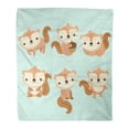 thumbnail image 1 of SIDONKU Flannel Throw Blanket Brown Adorable Little Cute Squirrel in Different Poses Orange Soft for Bed Sofa and Couch 58x80 Inches, 1 of 1