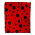 thumbnail image 1 of SIDONKU Flannel Throw Blanket Bug Ladybug Pattern Red and Black Spots Lady Ladybird Abstract 50x60 Inch Lightweight Cozy Plush Fluffy Warm Fuzzy Soft, 1 of 2