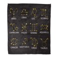 thumbnail image 1 of SIDONKU Flannel Throw Blanket Collection of Zodiac Signs Twelve Gold Modern Thin Line Soft for Bed Sofa and Couch 58x80 Inches, 1 of 1