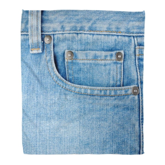 SIDONKU Flannel Throw Blanket Denim Blue Rivet Pocket on Jeans Canvas Garment Material Soft for Bed Sofa and Couch 58x80 Inches