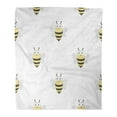 thumbnail image 1 of SIDONKU Flannel Throw Blanket Gray Bug Bee in Cartoon White One Pattern Soft for Bed Sofa and Couch 50x60 Inches, 1 of 1