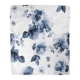 thumbnail image 1 of SIDONKU Flannel Throw Blanket Light Summer Pattern Watercolor Flowers Indigo Din Flora Romantic Soft for Bed Sofa and Couch 58x80 Inches, 1 of 1