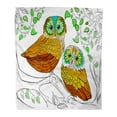 thumbnail image 1 of SIDONKU Flannel Throw Blanket Painting Ink Pattern Coloring Book for Adult Owl Night Soft for Bed Sofa and Couch 50x60 Inches, 1 of 1