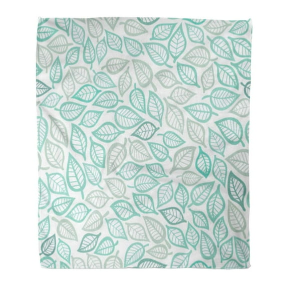 SIDONKU Flannel Throw Blanket Pattern White Fall Colored Leaf in Blue Colorful Nature Soft for Bed Sofa and Couch 50x60 Inches