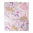 thumbnail image 1 of SIDONKU Flannel Throw Blanket Pink Princess Magic Cute Unicorn Castle Pattern Dress Cartoon 50x60 Inch Lightweight Cozy Plush Fluffy Warm Fuzzy Soft, 1 of 2