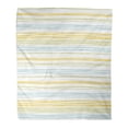 thumbnail image 1 of SIDONKU Flannel Throw Blanket Thin Stripes in Bright Orange Olive Green and Blue Soft for Bed Sofa and Couch 58x80 Inches, 1 of 1