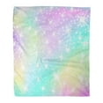 thumbnail image 1 of SIDONKU Flannel Throw Blanket Unicorn Rainbow Holographic Sky in Pastel Color Bright Mermaid Pattern Princess Fantasy Gradient 50x60 Inch Lightweight Cozy Plush Fluffy Warm Fuzzy Soft, 1 of 2
