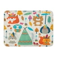 thumbnail image 1 of SIDONKU Forest Bright Pattern Cute Woodland Tribal in Cartoon Doormat Floor Rug Bath Mat 23.6x15.7 inch, 1 of 1