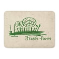 thumbnail image 1 of SIDONKU Fresh Farm Lettering Agriculture and Sketch of Rural Landscape Rooster Fence Doormat Floor Rug Bath Mat 23.6x15.7 inch, 1 of 1