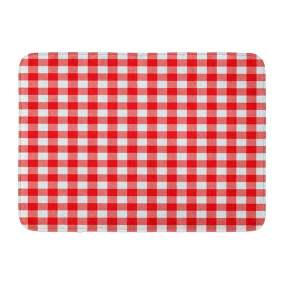 SIDONKU Gingham Red and White Checked Pattern Picnic Table Plaid Basket Doormat Floor Rug Bath Mat 23.6x15.7 inch