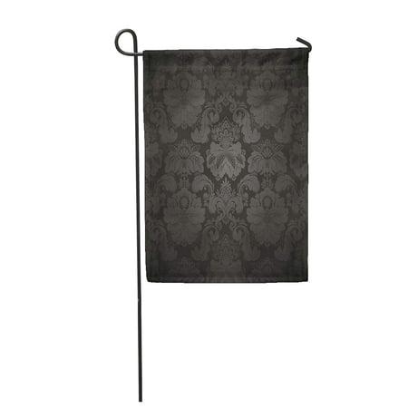 SIDONKU Gray Baroque Damask Floral Pattern Vintage Gold Royal Victorian Garden Flag Decorative Flag House Banner 28x40 inch