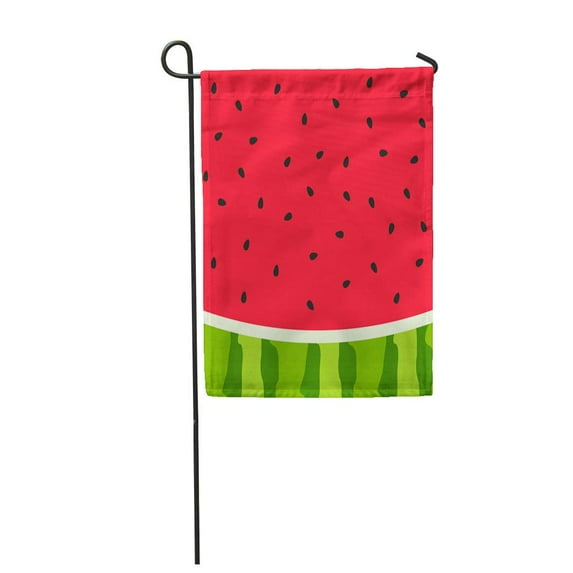 SIDONKU Green Fruit Watermelon Slice Seed and Skin Red Summer Garden Flag Decorative Flag House Banner 12x18 inch