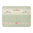 thumbnail image 1 of SIDONKU Green Retro Floral Border Shabby Chic Striped Pattern Roses Heart Laces and Ribbons Pink Vintage Doormat Floor Rug Bath Mat 23.6x15.7 inch, 1 of 1