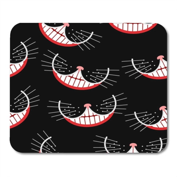 SIDONKU Hatter Cheshire Cat Smile Seamless Pattern Vector Background Mad Party Mousepad Mouse Pad Mouse Mat 9x10 inch
