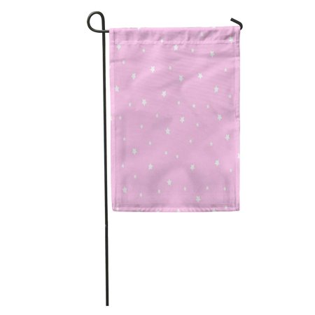 SIDONKU Hipster Stars Pattern on Baby Pink Cute and Modern Abstract Garden Flag Decorative Flag House Banner 12x18 inch